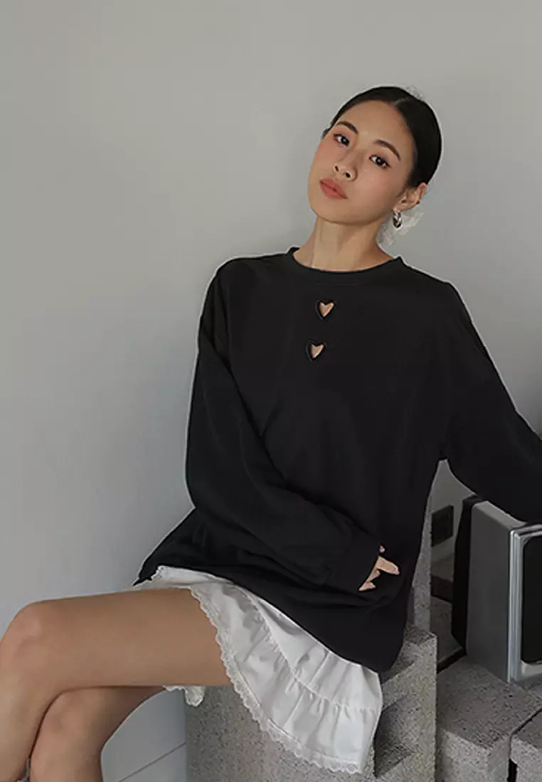 Heart-shape Cutout Sweatshirt