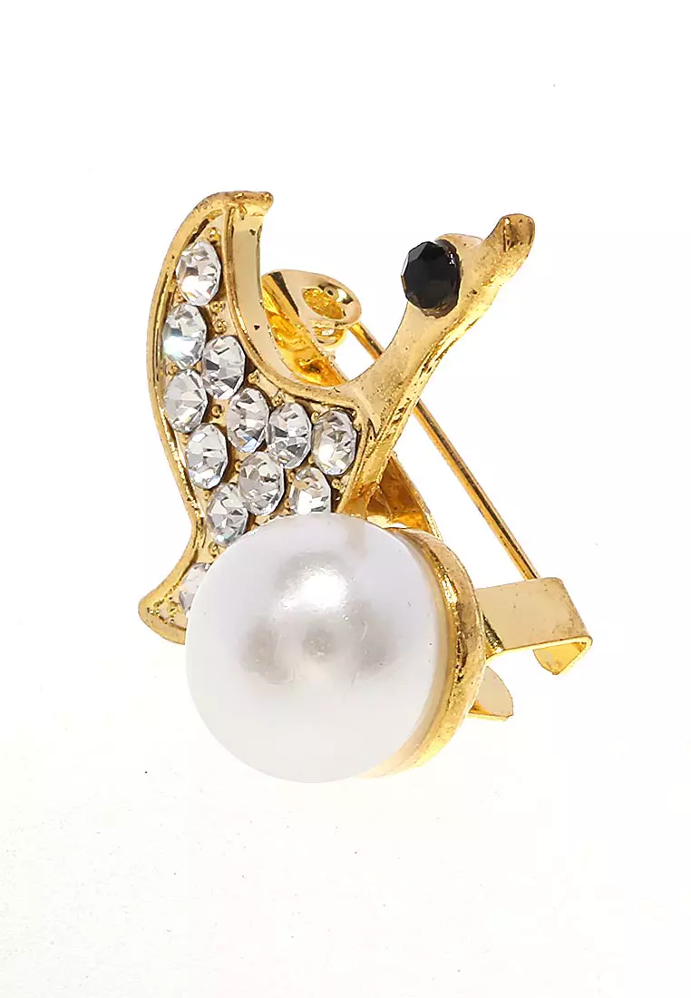 Bros Dagu Model Angsa Aksesoris Wanita Fashion Hijab Premium Quality - Kuning