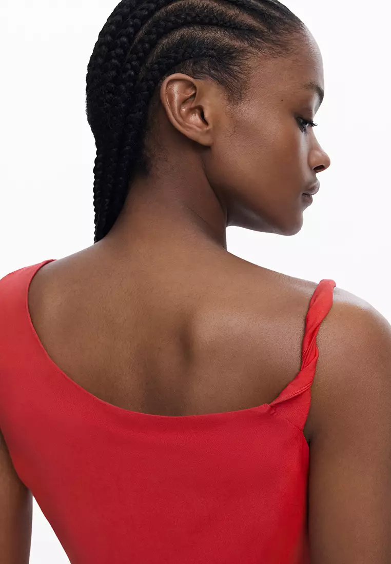 Asymmetric bandana floral dress