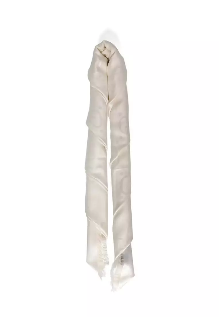 Gg Jacquard Silk Wool Shawl Scarf