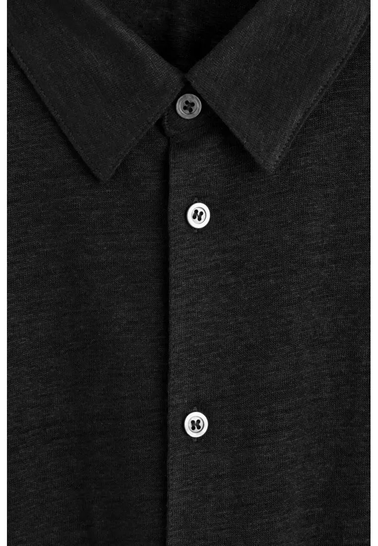 LINEN-JERSEY SHORT-SLEEVED SHIRT