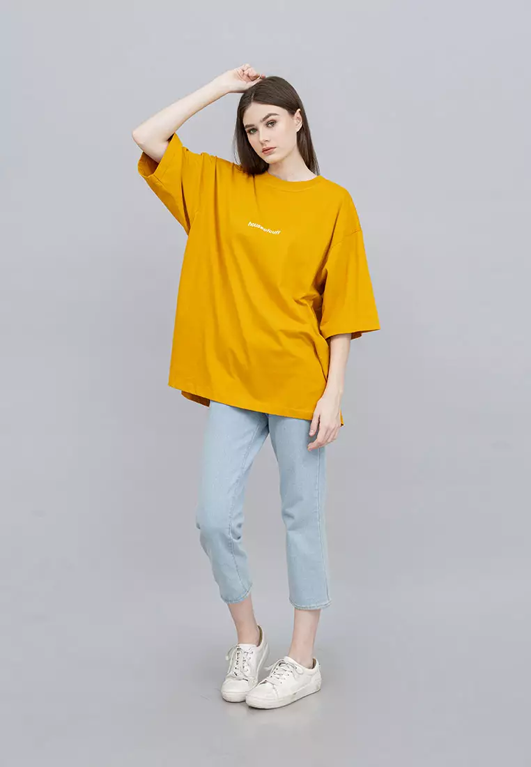 Houseofcuff Kaos Oversize Tshirt Wanita Unisex Tebal MustardThe Future