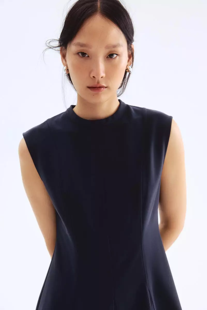 Flared-skirt mini dress