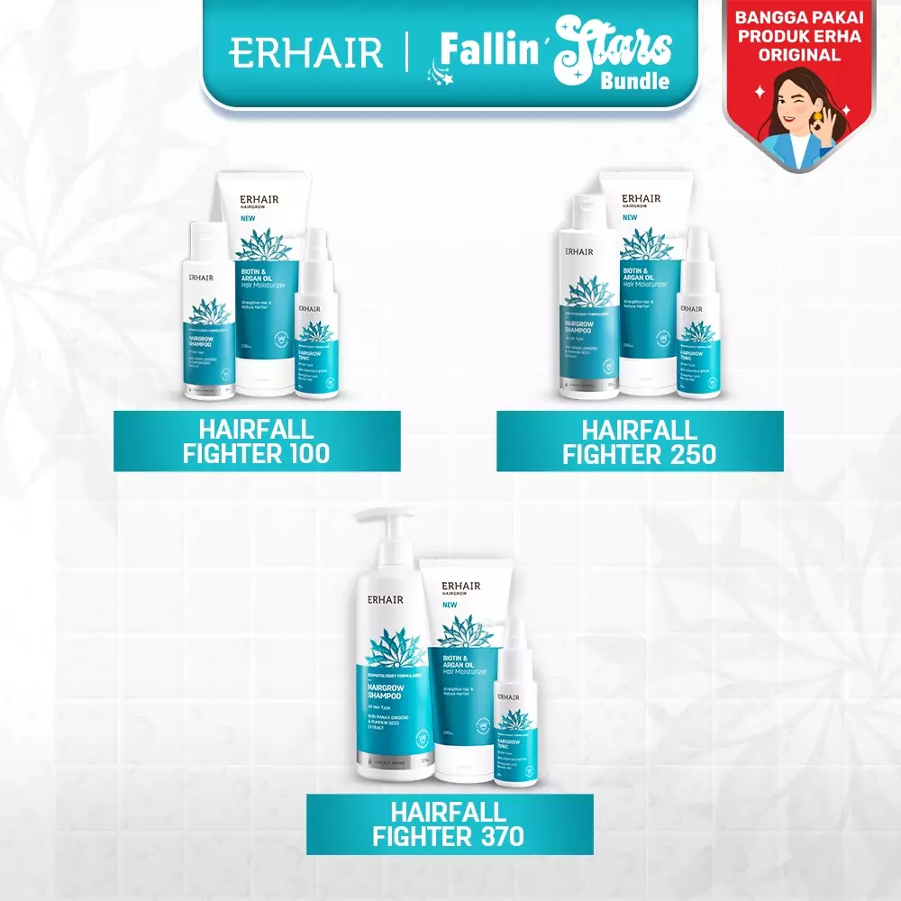 ERHAIR Hairfall Fighter - Bundle Rambut Rontok No#1 Rekomendasi - 250ml