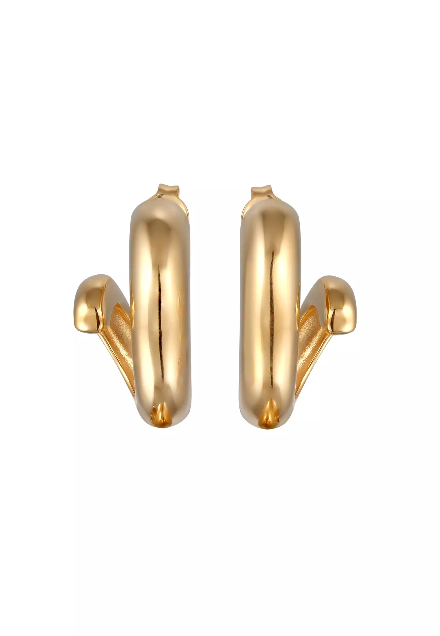 Earrings Stud Spiral Gold Plated