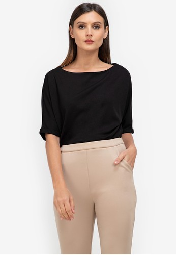 ZALORA WORK black Boat Neck Knit Top 2B911AADDAB0F6GS_1