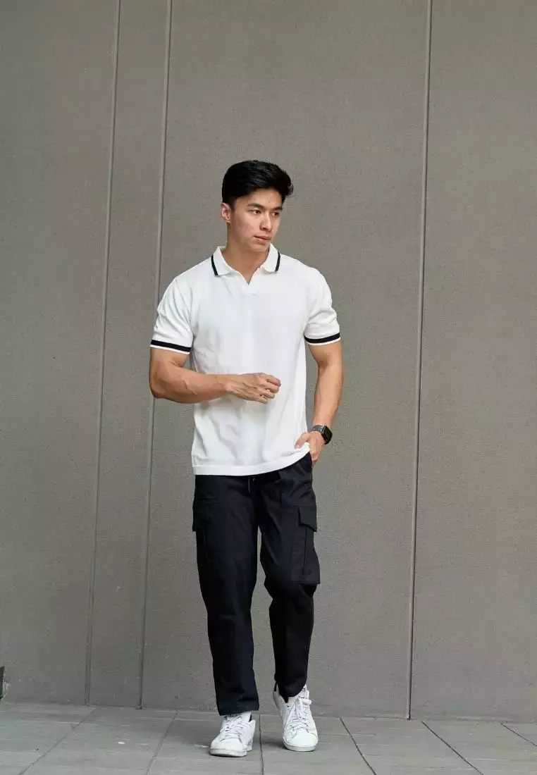 Kale Lyon White / Polo Shirt Pria / Atasan Kaos Polo Rajut Pria