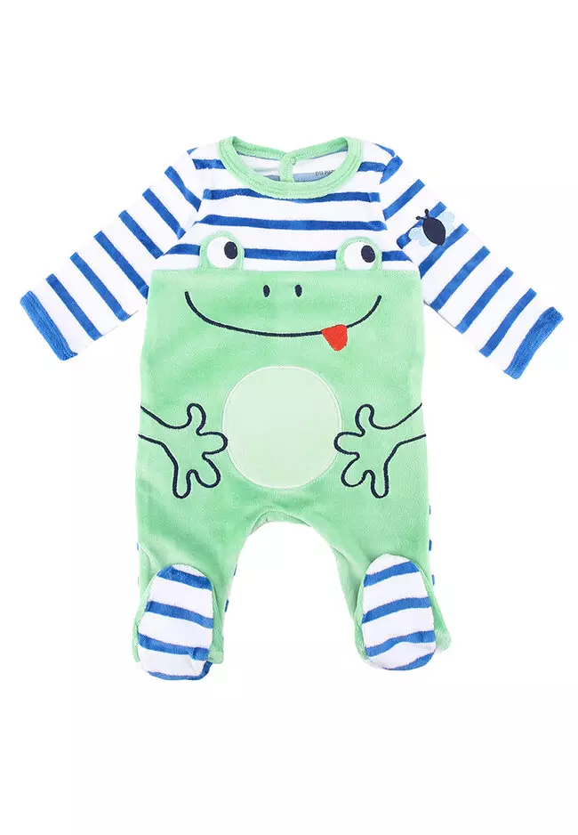 Baby Boys Short Sleeve Frog And Striped Graphic Bodysuit 5-Pack