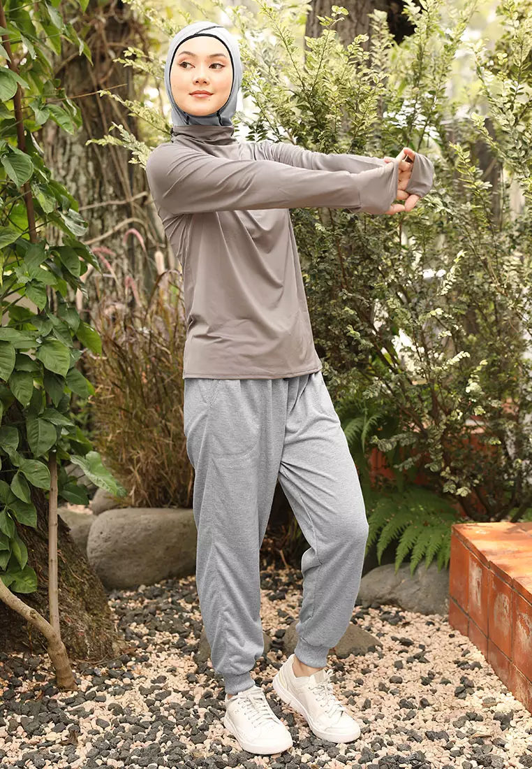 Zelena - Haya Inner Thumbhole Dry Fit | Kaos Olahraga Polos - Savannah Tan - XL