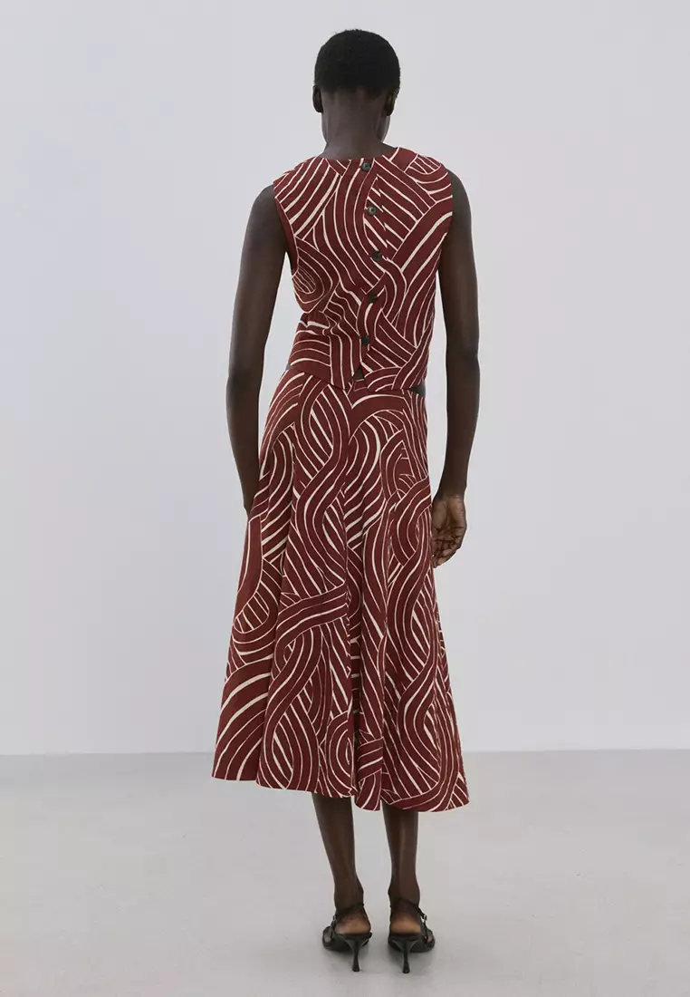 A-Line Skirt With Geometric Pattern