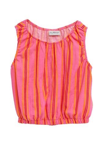 LC WAIKIKI pink Crew Neck Striped Cotton Top FFBFEKA3A81636GS_1