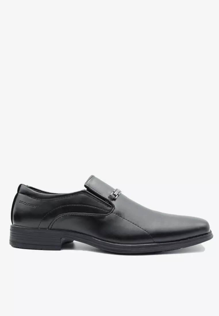 Faux leather top slip on shoes