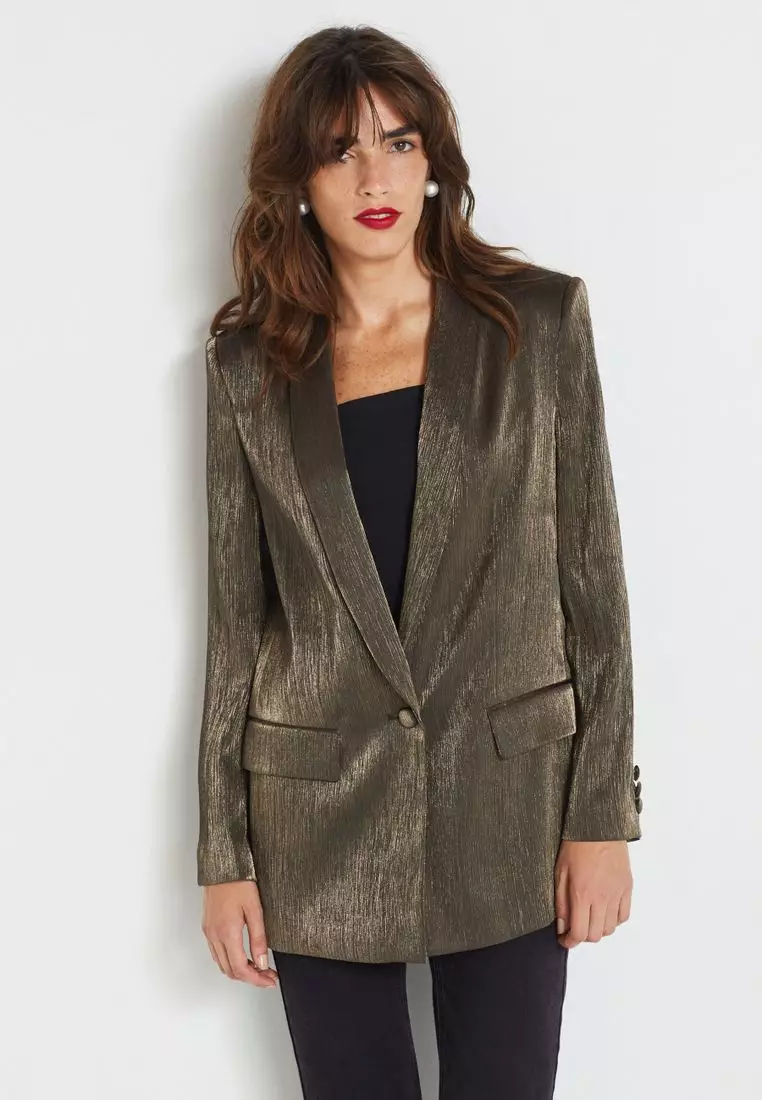 Buy NEXT Metallic Single Breasted Blazer 2024 Online ZALORA