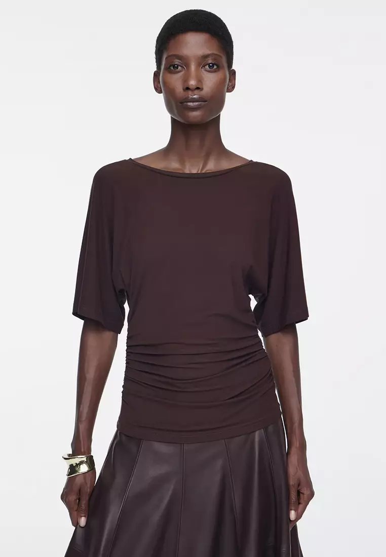 Grey ruched jersey skirt new arrivals