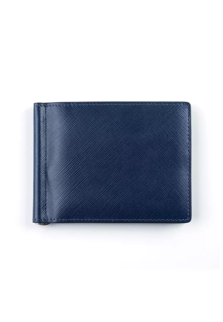 Raffinato Money Clip Wallet - Saffiano Blue