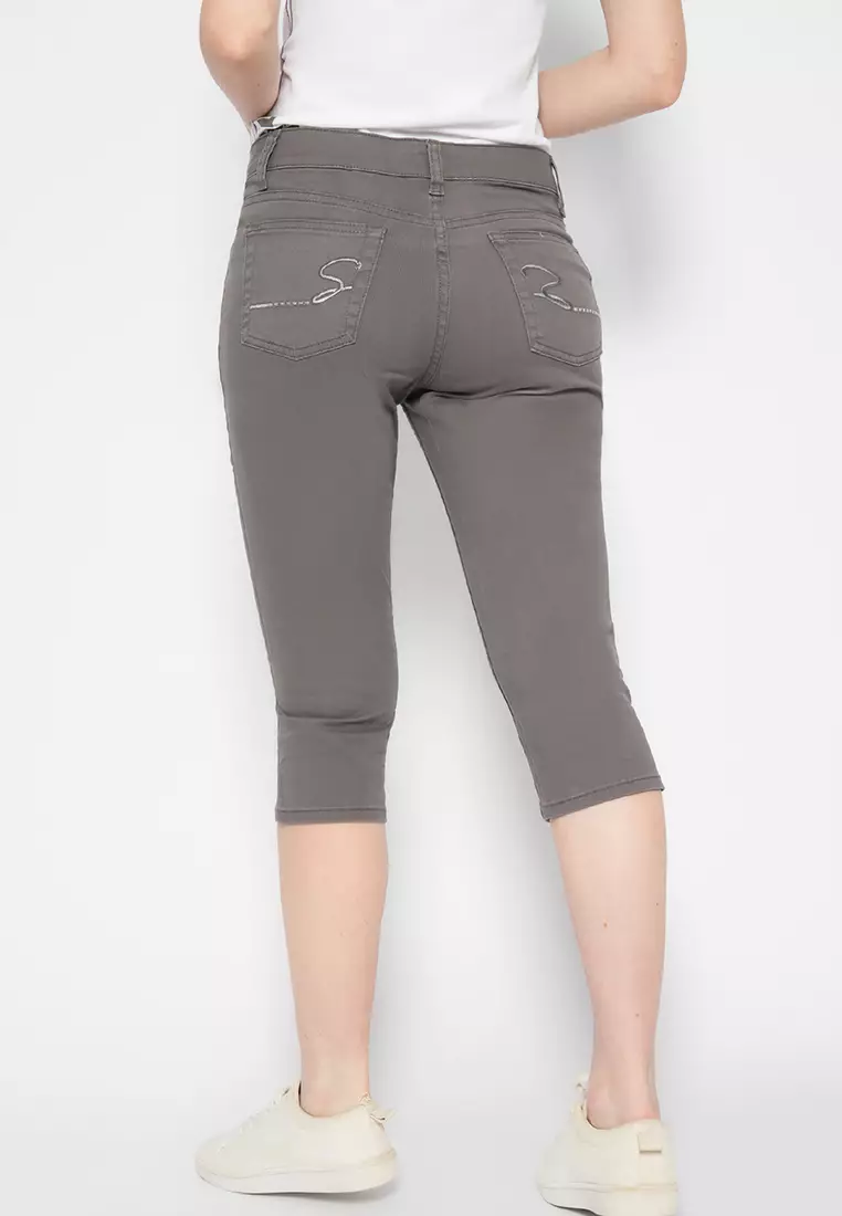 LGS Celana Wanita 7/8 Warna Abu Slim Fit LCR.118.661.150.C