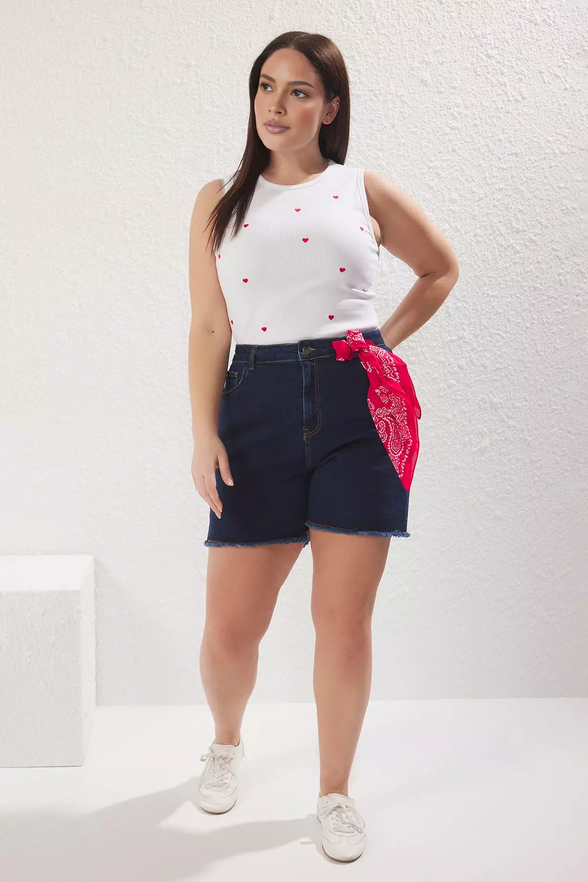 Jual Trendyol Light Blue High Waist Stretchy Skinny Denim Shorts