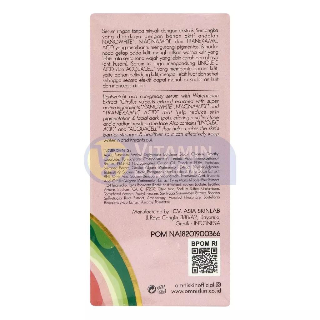 OMNISKIN WATERMELON GLOW WATERFULL WHITENING SERUM 20ML