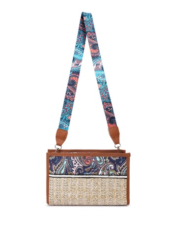 London Rag beige Beige Multi Straw Painted Handbag 5194FACDC65AFFGS_1