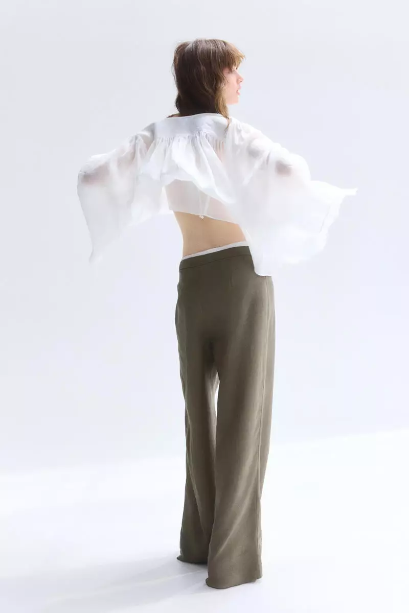 Linen-blend trousers