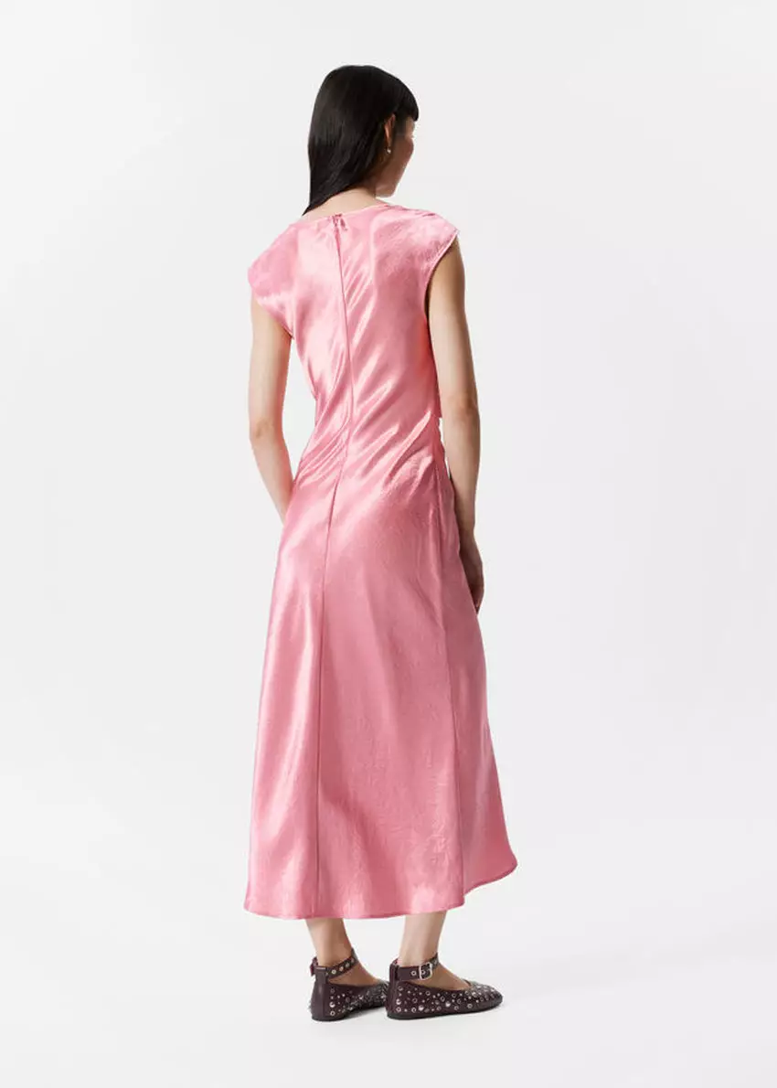 Bias-Cut Satin Midi Dress