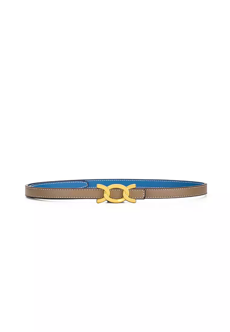 GYKACO ALDEN Khaki Blue - Ikat Pinggang Wanita - Fashion Belt / Sabuk