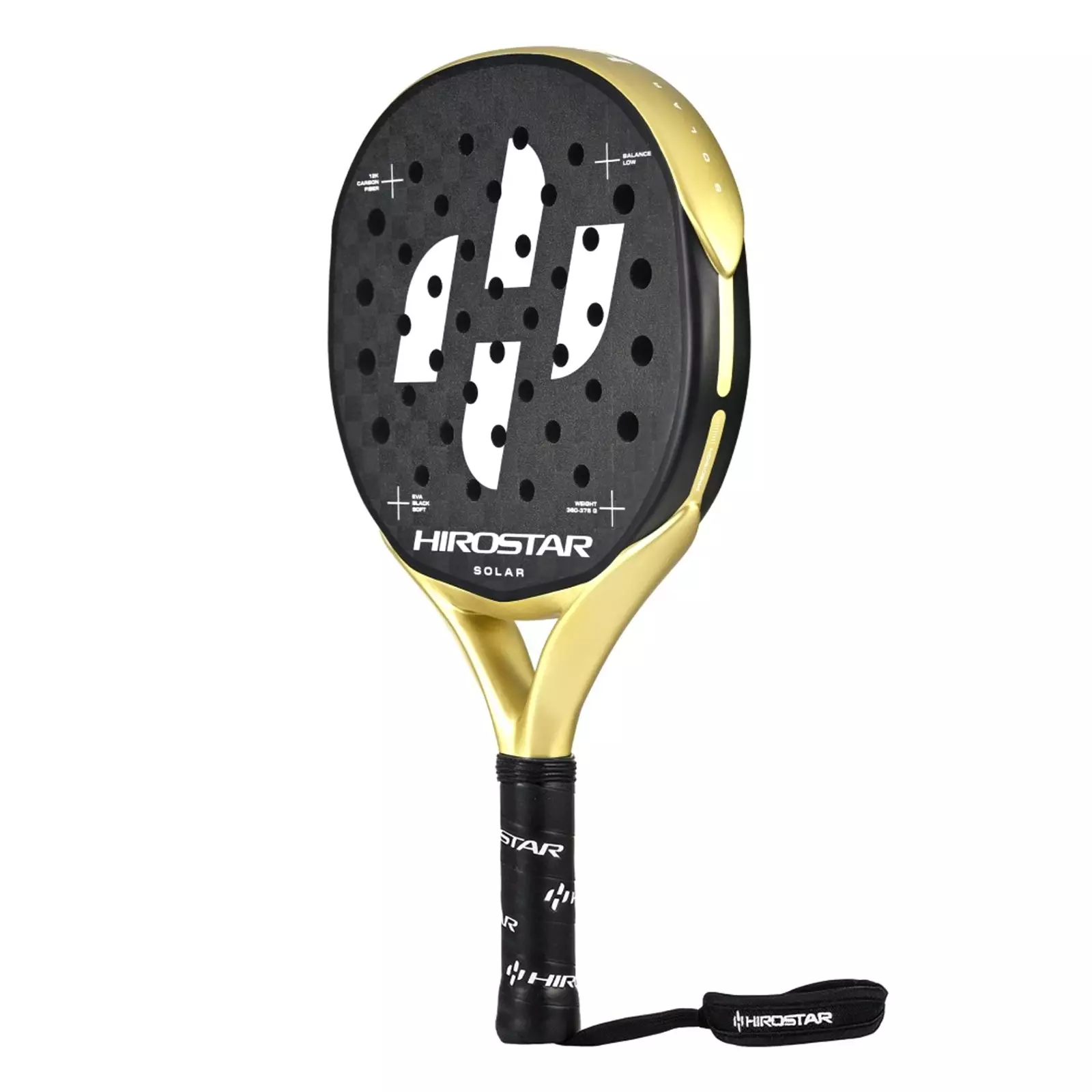 Raket Padel Hirostar Solar 2025 360-375g Black Gold