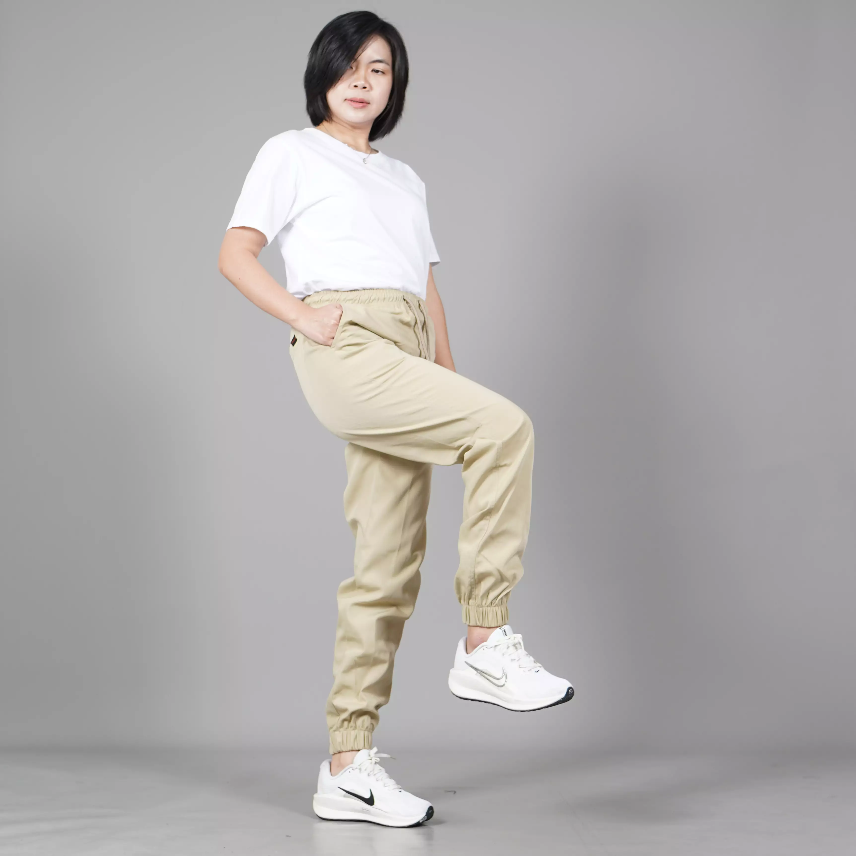  DIAN Celana Joger Pants Celana Jogger Pants Wanita Joggerpants - KREM