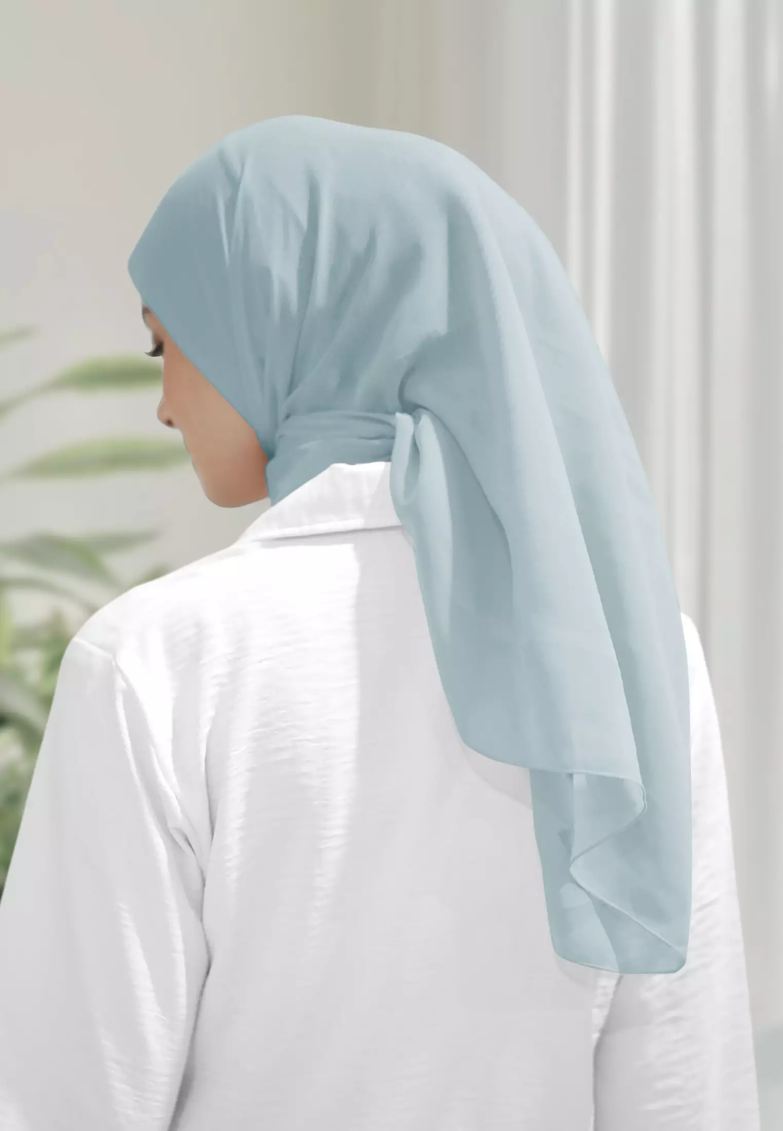 Haura Scarf Paris | Hijab Segiempat | Plain Paris Hijab Polos - Blue Bell