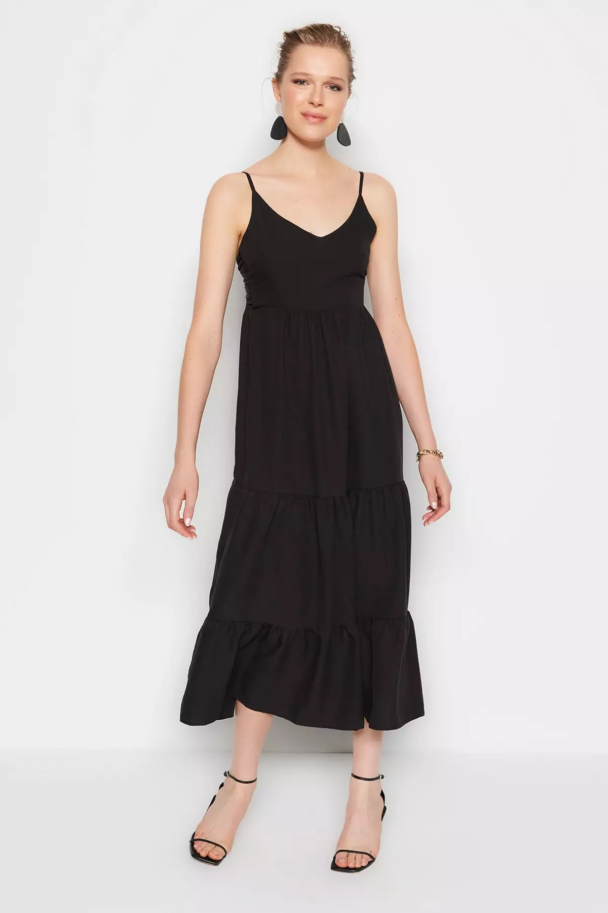 Woven Strap Back Detailed Dress