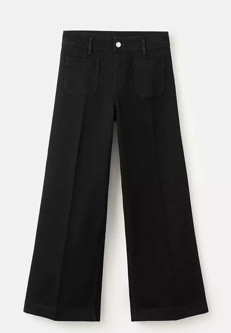 Wide-Leg Jeans With Pockets