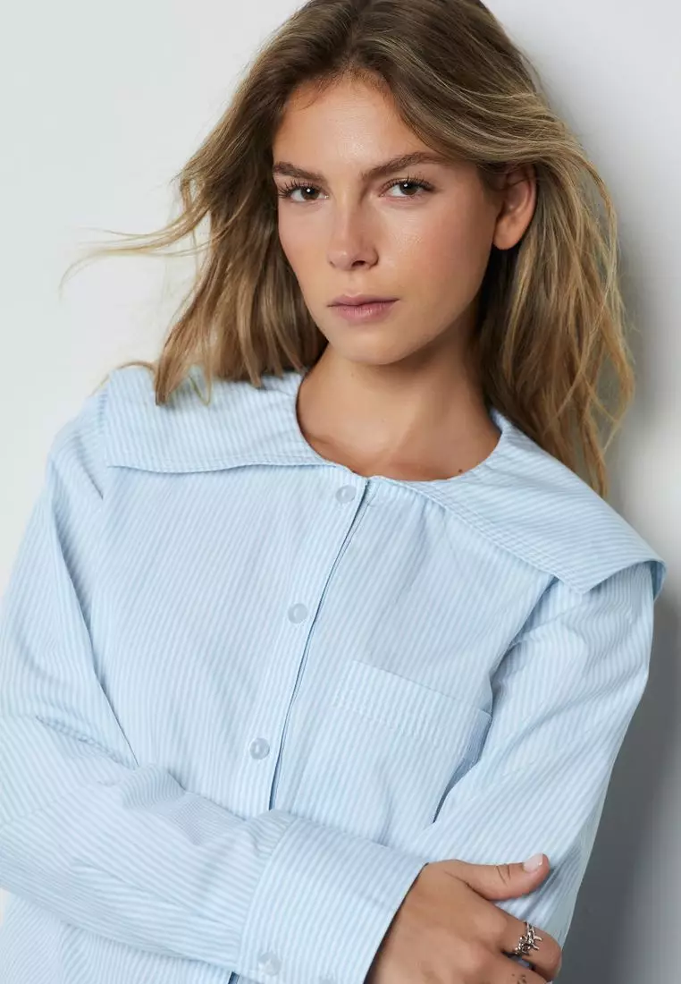 Long Sleeve Sailor Collar Shirt