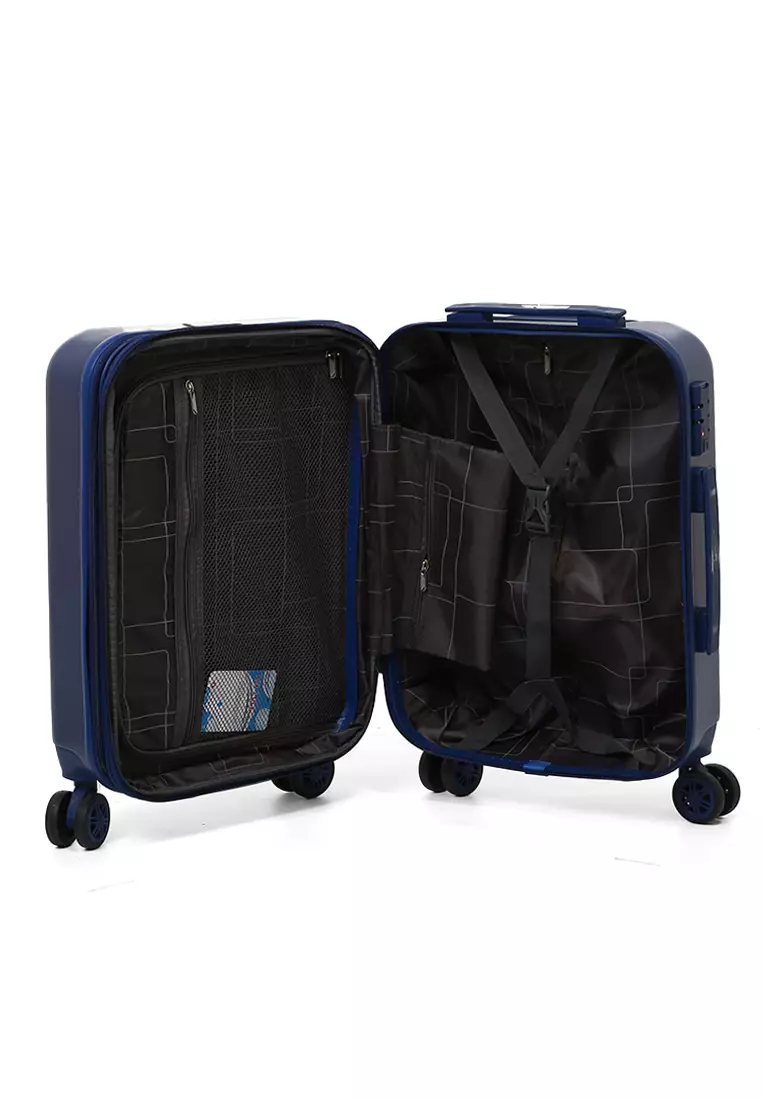 Carlton Koper Hardcase TSA Lock Unisex Size 20 Inch Suitcase Large Compartment Expander Zipper Material Polycarbonate ORIGINAL - Blue