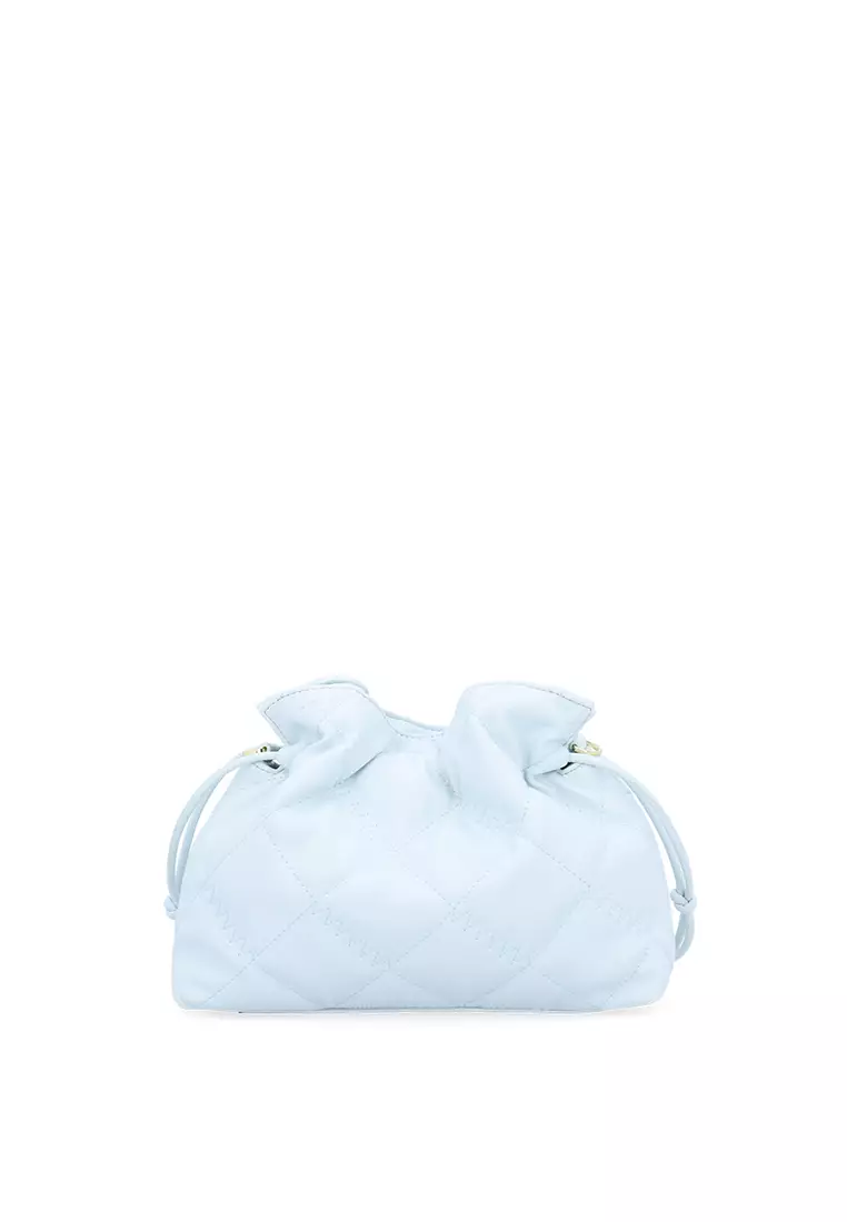 CR Abella Quilted Crossbody Bag - Light Blue
