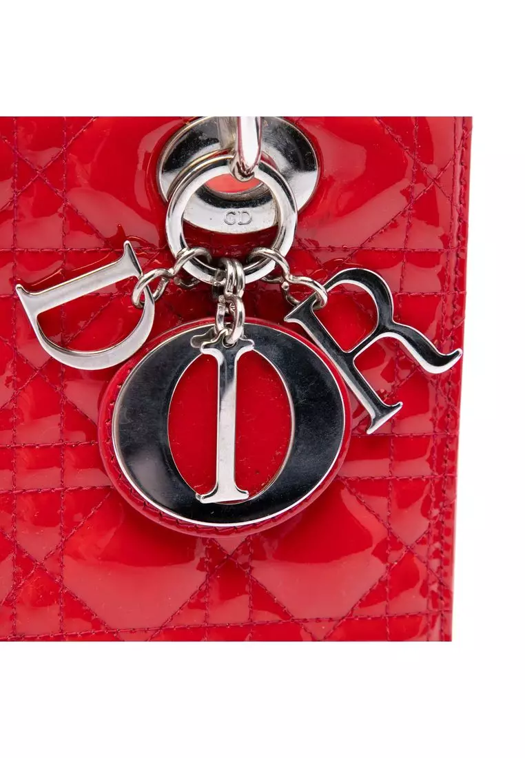 Pre-Loved Dior Medium Patent Cannage Lady Dior