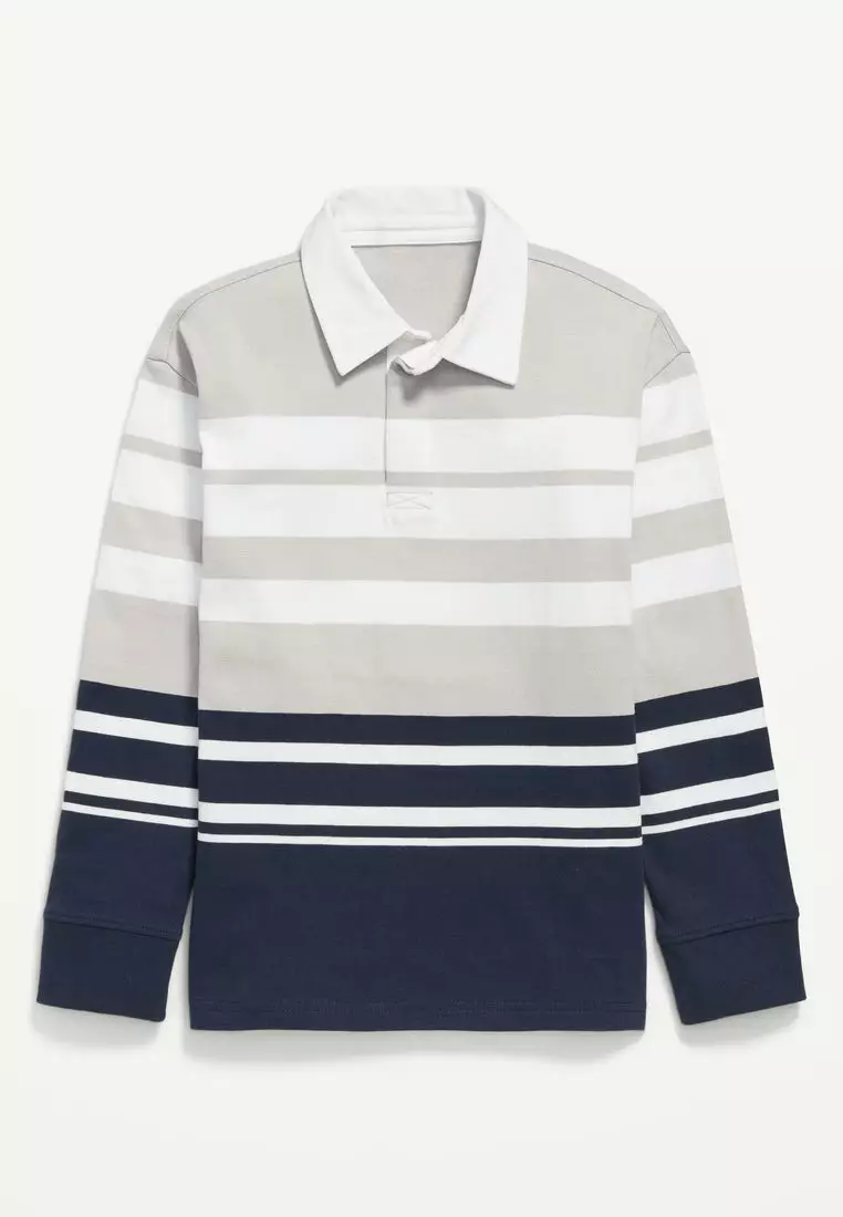 Printed Long-Sleeve Polo Shirt for Boys