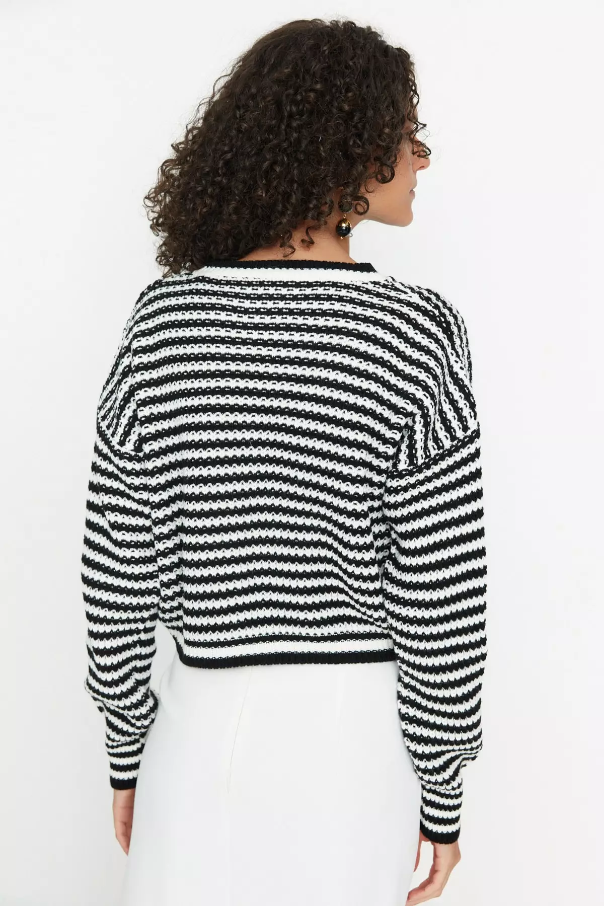 Crop Crew Neck Knit Sweater