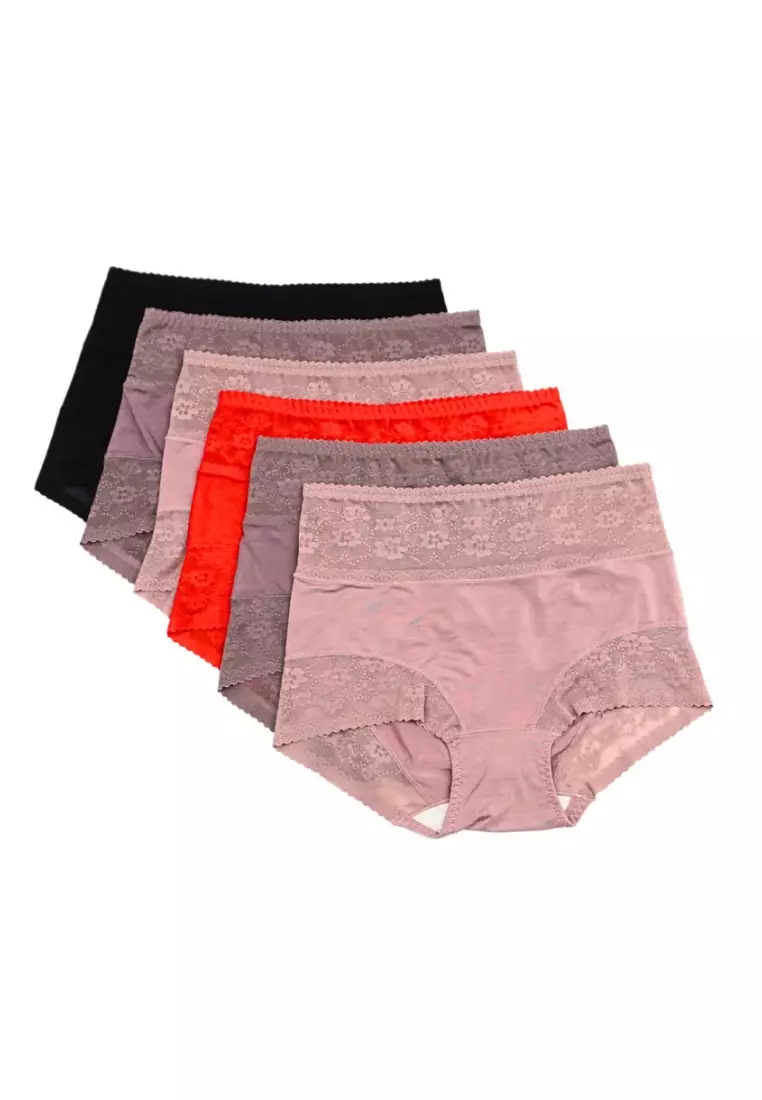 6 Pack Melina Cotton with Lace Panties Bundle A
