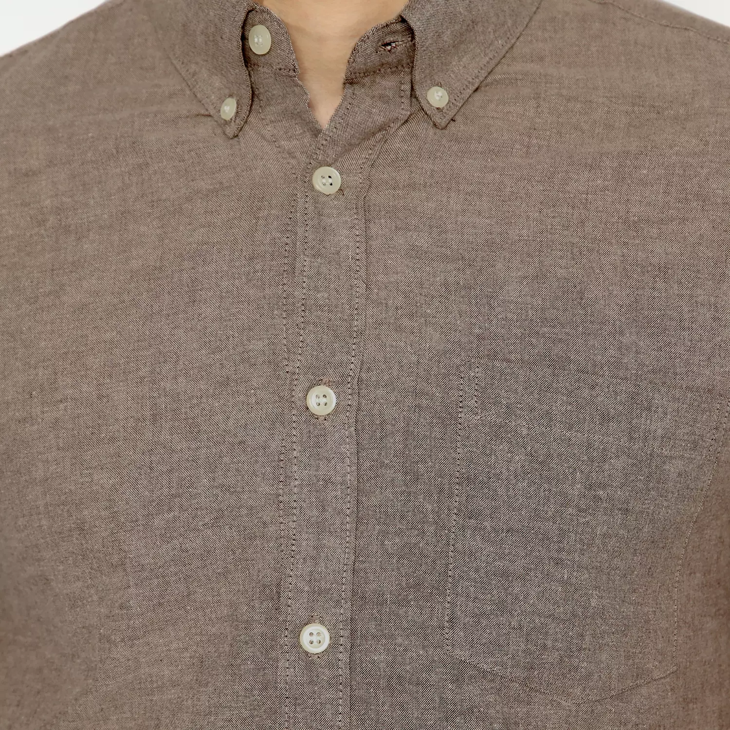 Platini Kemeja Pria Polos Lengan Pendek Katun Oxford COKLAT MUDA 1069