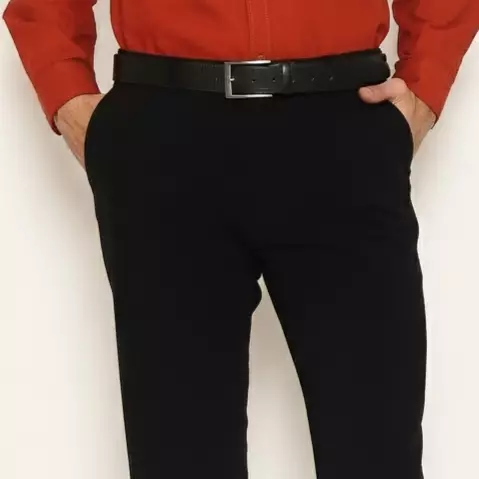 Lawell Celana Panjang Pria Hitam ORTIZ | Celana Formal Regular Fit 4-Way Stretch Poly Premium