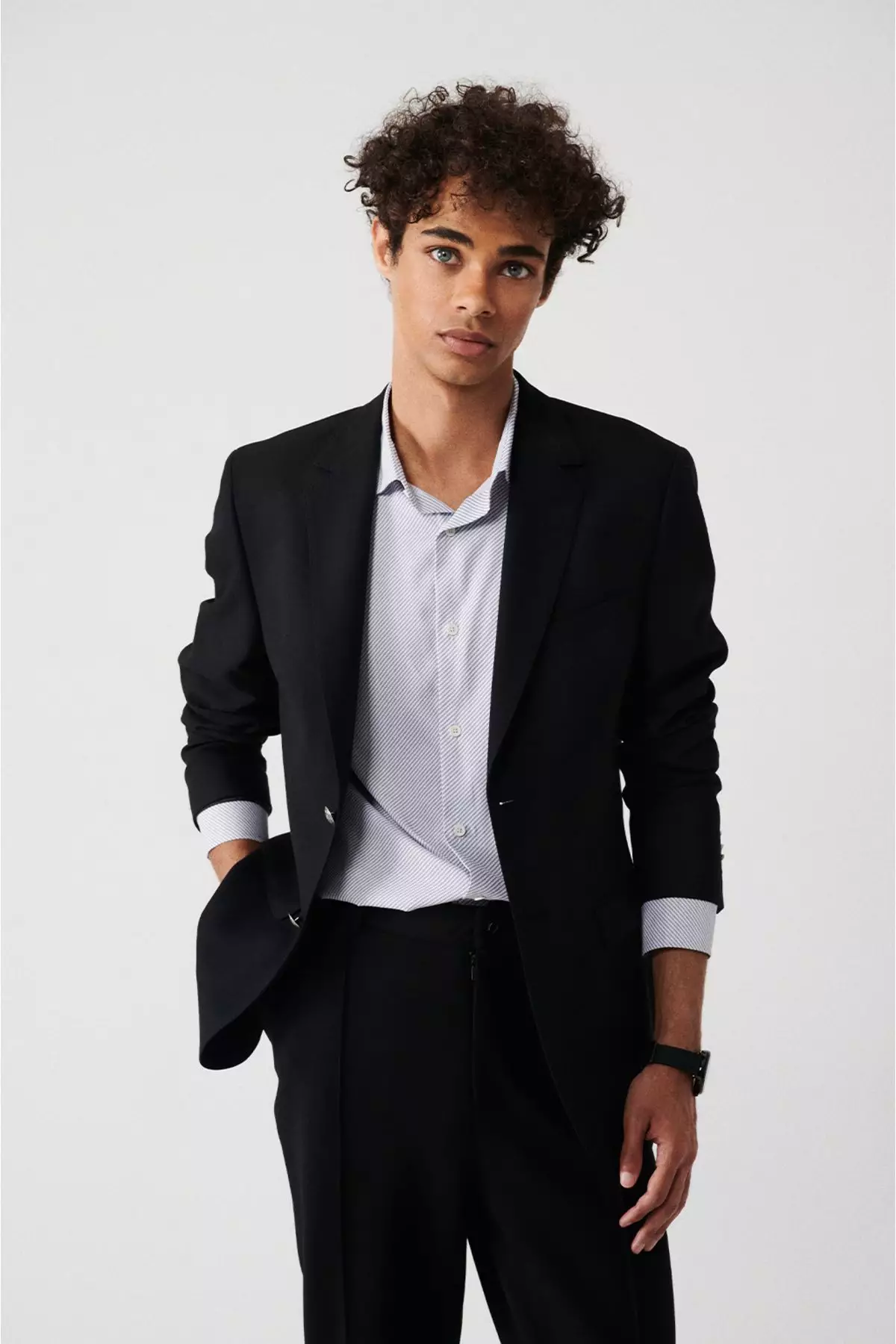 Buy Avva Men's Black Flap Pocket Lined Double Slit Woolen Jacket