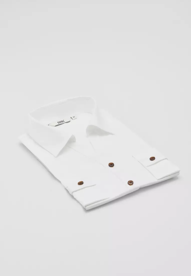 White V Collar Slim Fit Shirt