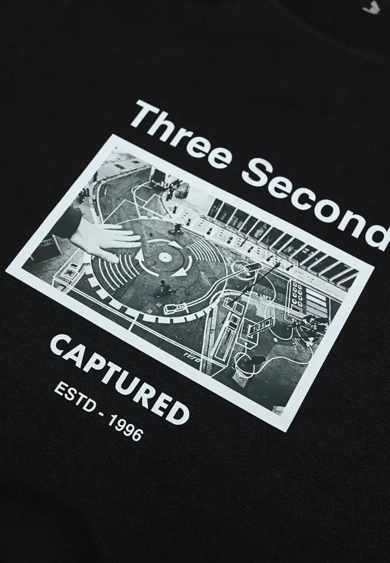 3Second Men's Jacket Crewneck Sweatshirt Regular Fit Fleece Captured OL-C050425