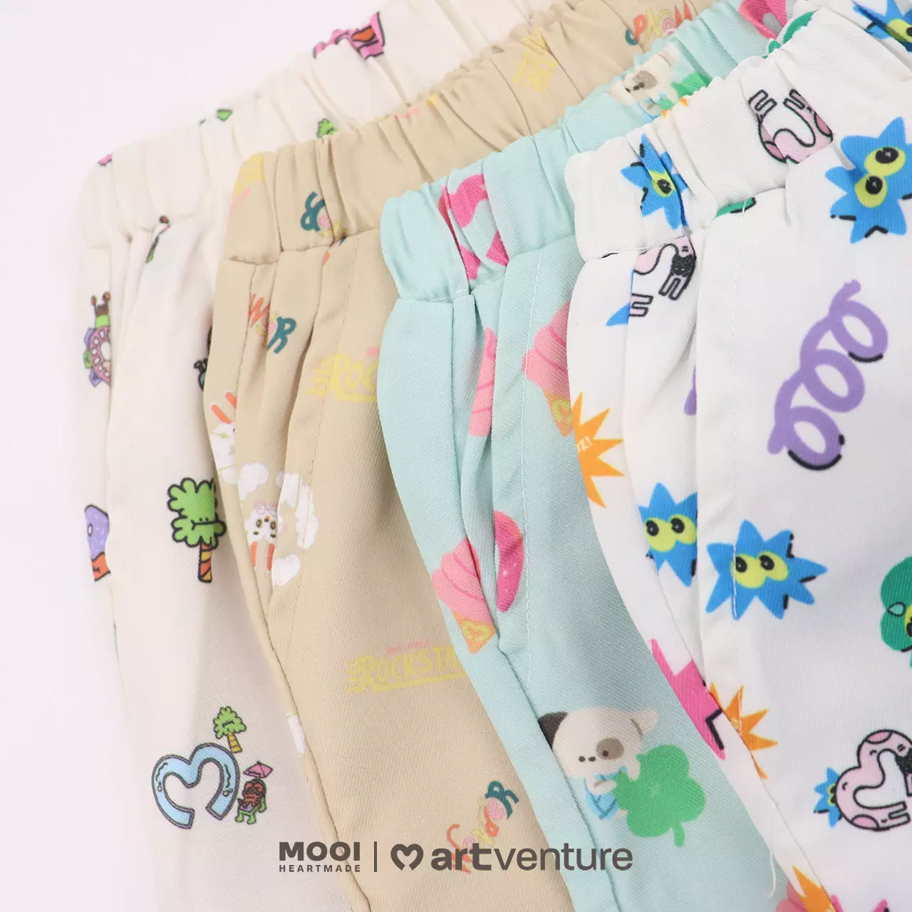 Mooi Artventure x Illustrator Pocket Tee Set Setelan Anak - ROSUPOKU - GREEN MNT