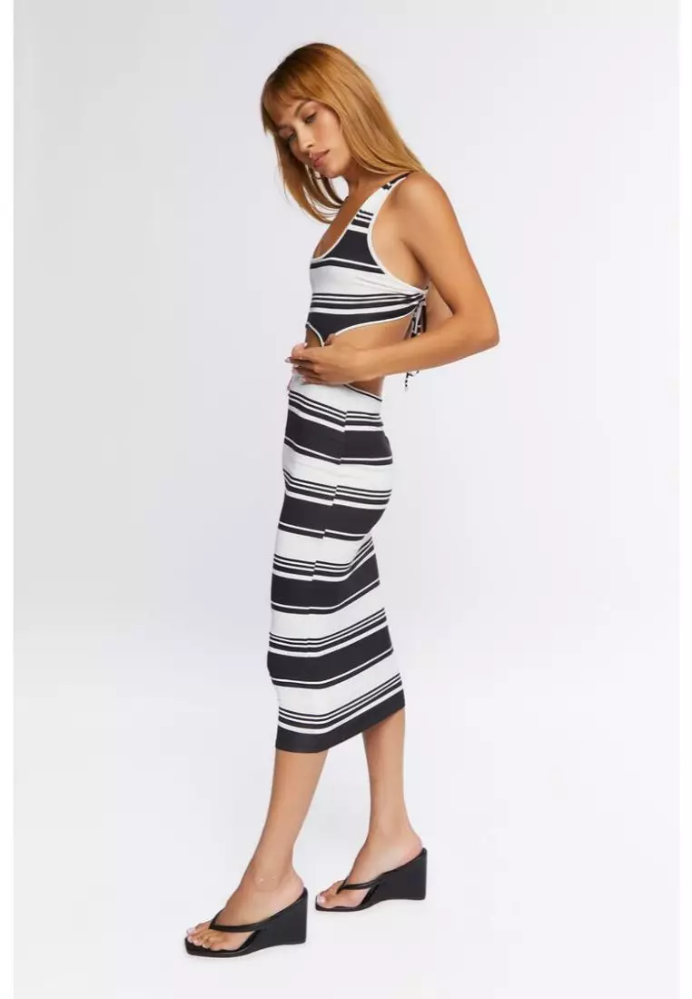 Forever 21 striped midi dress cheap