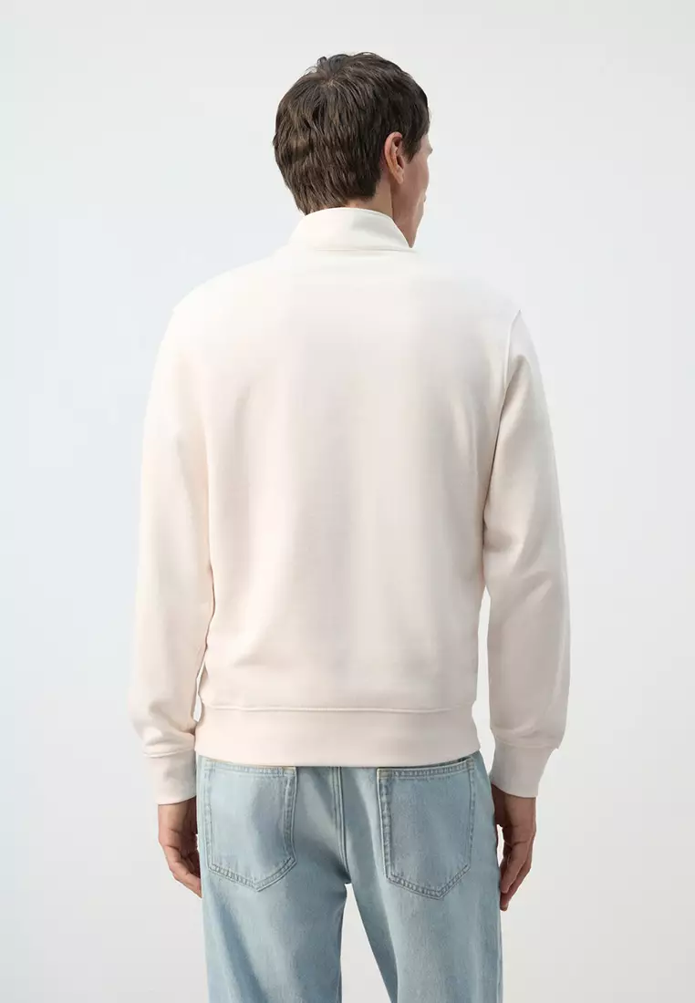 100% Cotton Zip-Neck Sweatshirt