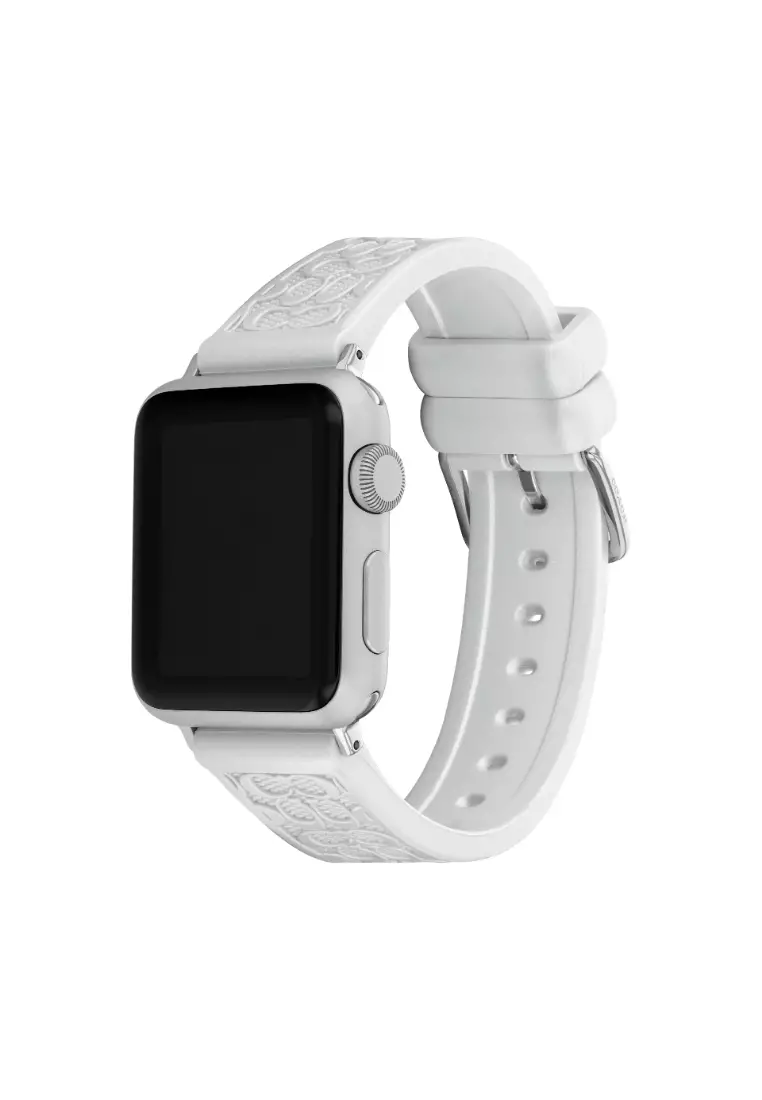 Buy Coach Watches Coach Apple Watch Strap White Rubber Women s