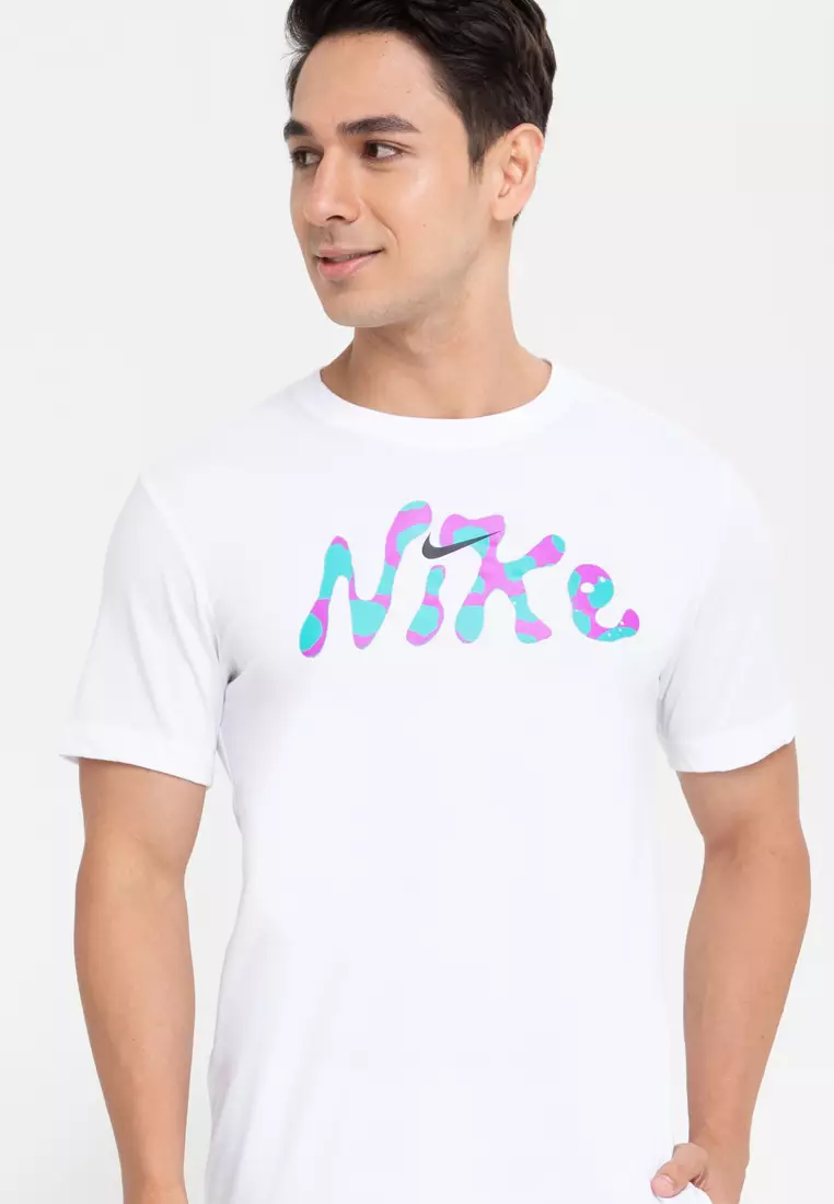 White and discount blue nike shirt
