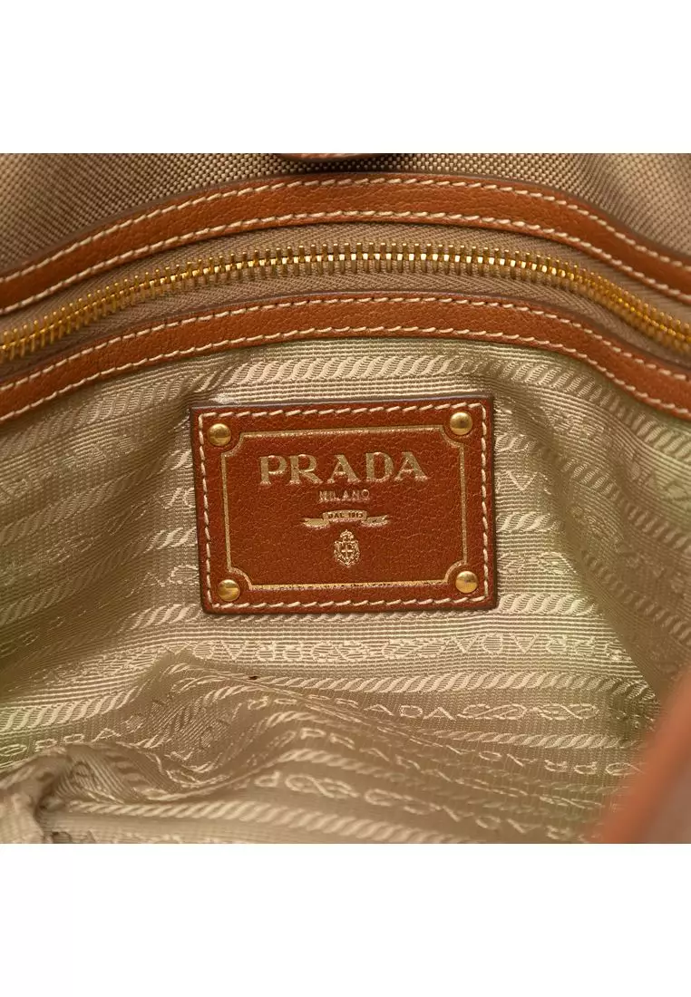 Pre-Loved Prada Canvas Canapa Logo Convertible Tote