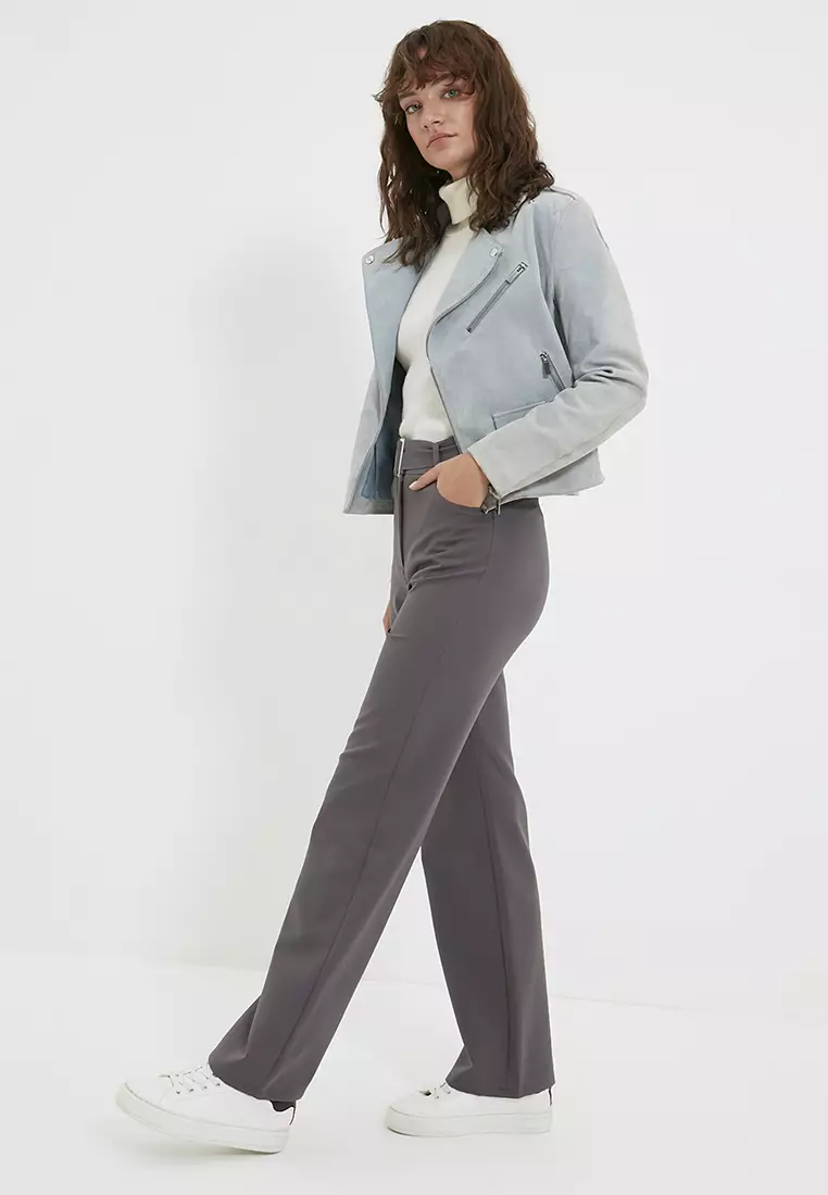Belted Straight Cut Pants